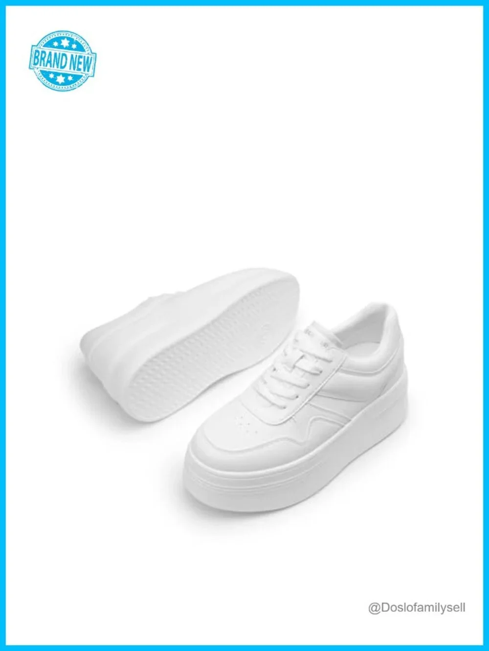 DREAM PAIRS Women's Platform Sneakers Faux Leather Chunky Lace-Up Casual